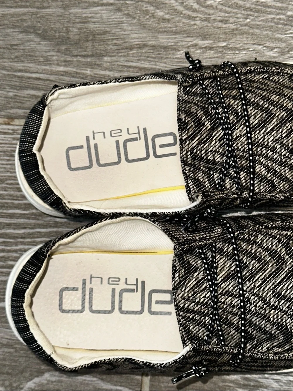 Hey Dude Kids Wendy Youth Girls Sz Y3 Woven Zebra Stripes Slip On Casual Shoes